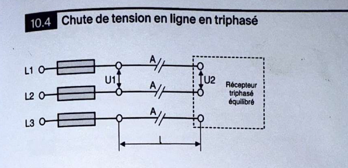 Chute de tension triphasé